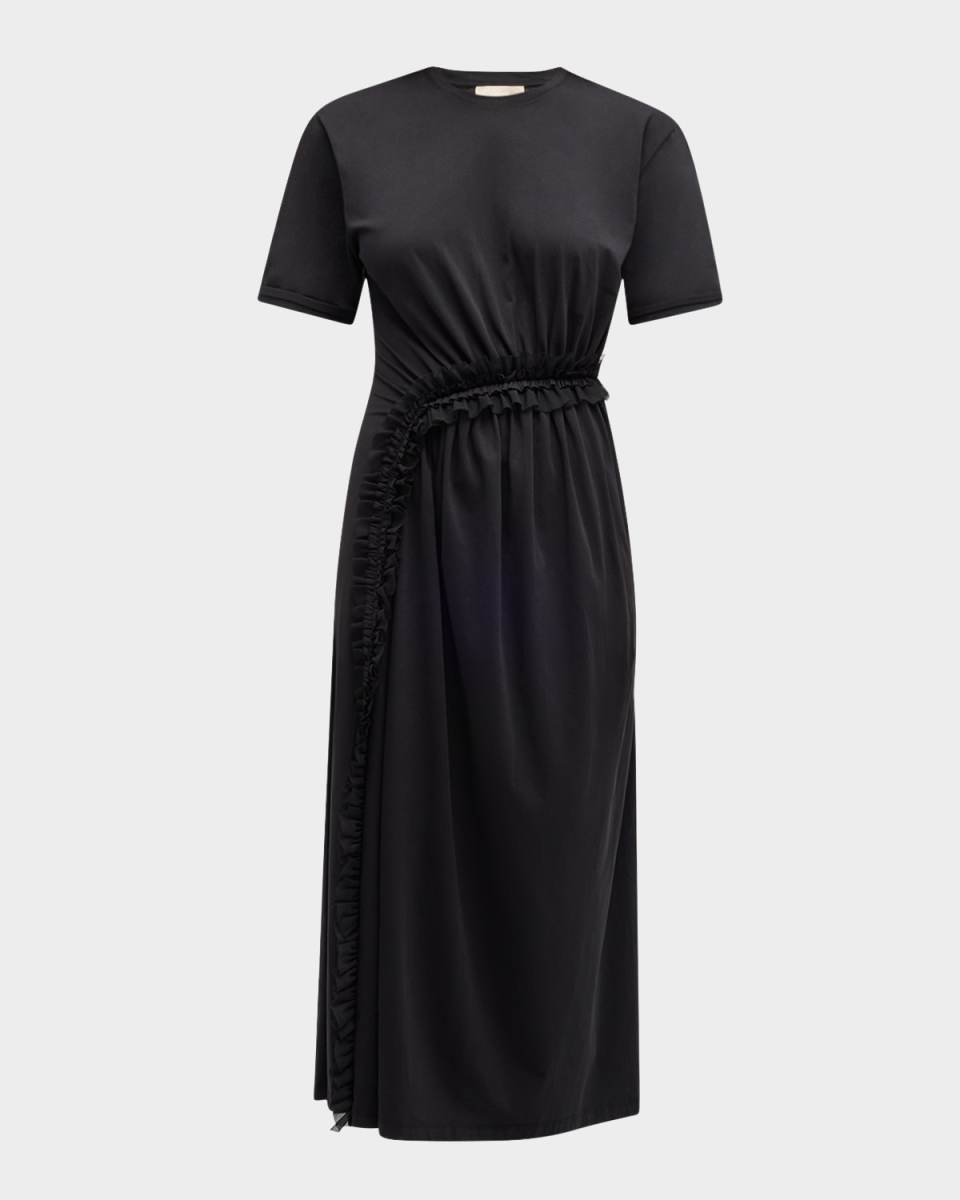 Lilia Ruffle Organic Cotton Midi Dress